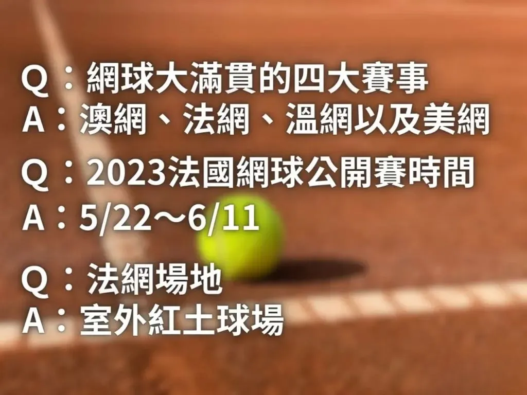 2023法國網球公開賽 網球大滿貫 法網積分 2023 法網賽程