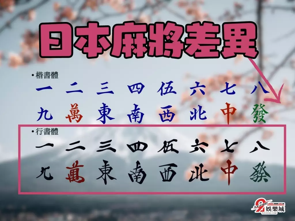 日本麻將差異 日本麻將聽牌 日本麻將