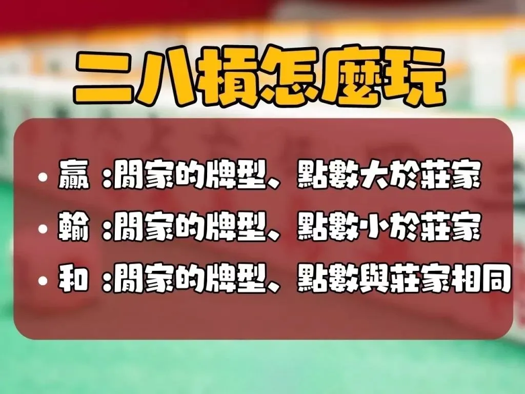 二八槓技巧 線上麻將 二八槓玩法